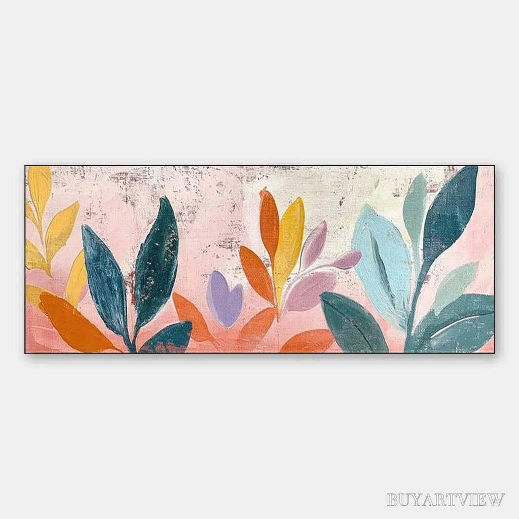 ARTOVITAS Pastel Botanical Panoramic – Floral Painting, Panoramic , Pastel Decor - image 1