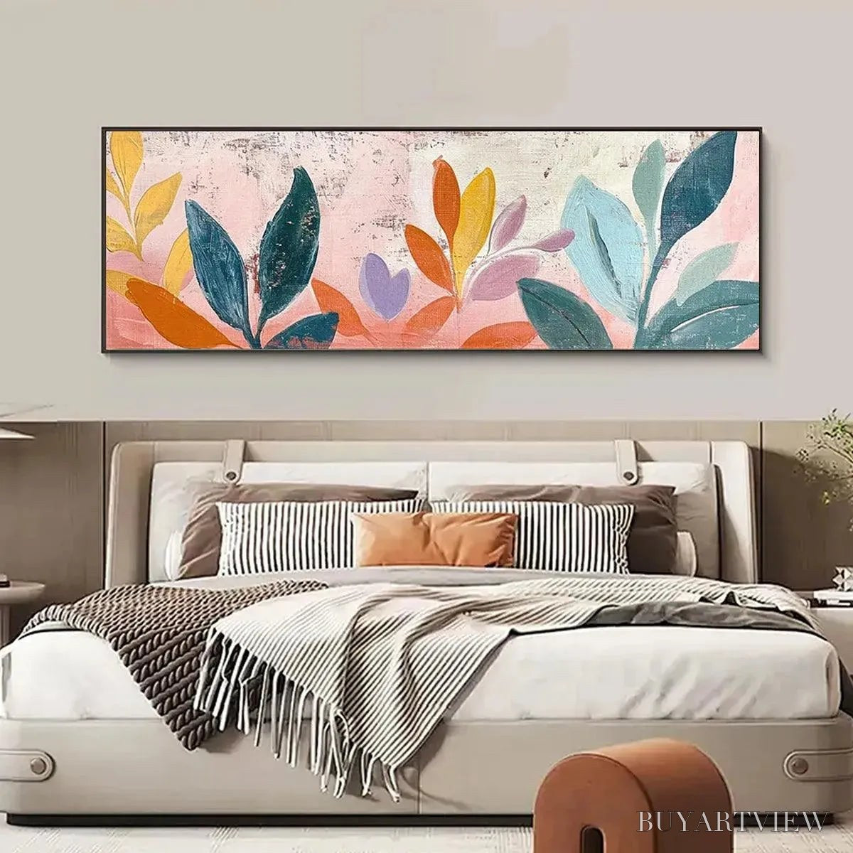 ARTOVITAS Pastel Botanical Panoramic – Floral Painting, Panoramic , Pastel Decor - image 4