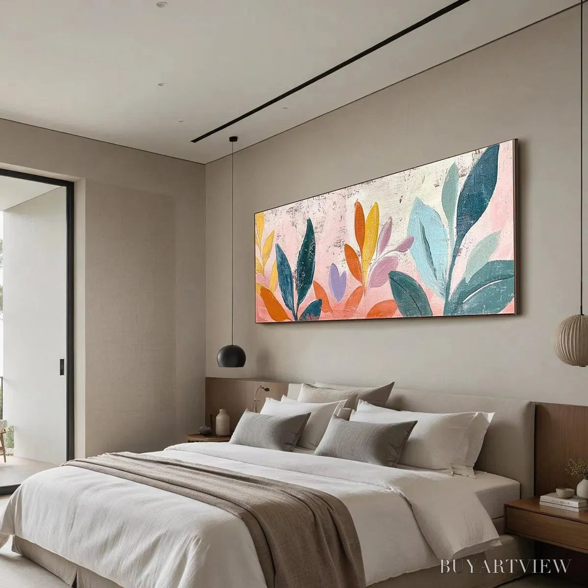 ARTOVITAS Pastel Botanical Panoramic – Floral Painting, Panoramic , Pastel Decor - image 5