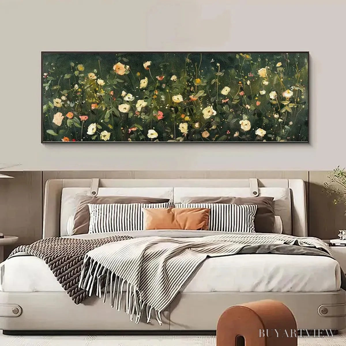 ARTOVITAS Whispering Meadow Panoramic – Wildflower Painting, Panoramic , Dark Floral Decor - image 6