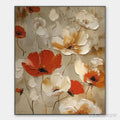 ARTOVITAS Crimson Fields – Textured Poppy Painting, Red and White Floral , Square Canvas, Romantic Decor - image 1