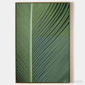 ARTOVITAS Tropical Serenity – Minimalist Botanical Painting, Green Leaf , Vertical Canvas - image 1