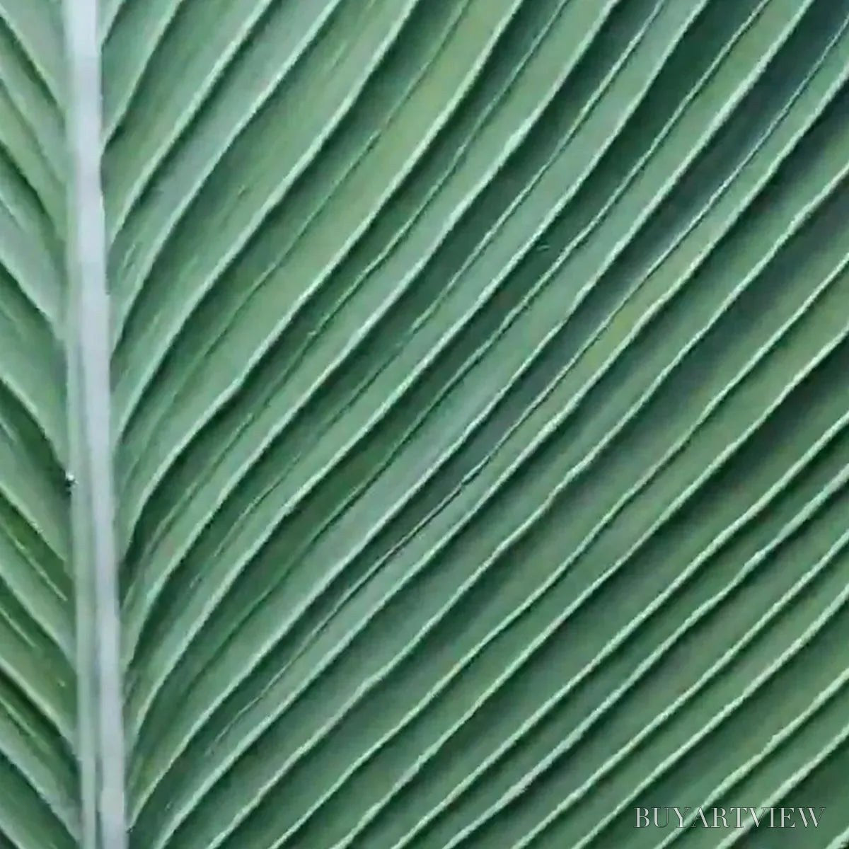 ARTOVITAS Tropical Serenity – Minimalist Botanical Painting, Green Leaf , Vertical Canvas - image 6
