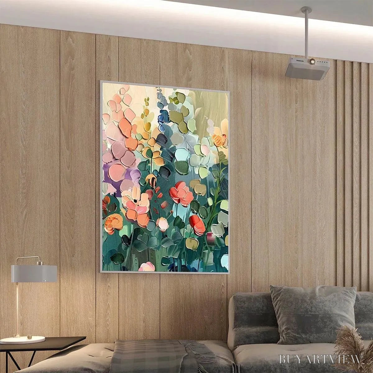 ARTOVITAS Blooming Meadow – Textured Floral Painting, Colorful Wildflower , Vertical Canvas, Impasto Decor - image 4