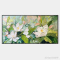 ARTOVITAS Magnolia Blossoms – Textured Floral Painting, Impasto , Horizontal Canvas, Magnolia Decor - image 1