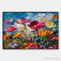 ARTOVITAS Field of Dreams – Textured Floral Painting, Impasto , Horizontal Canvas, Wildflower Decor - image 1