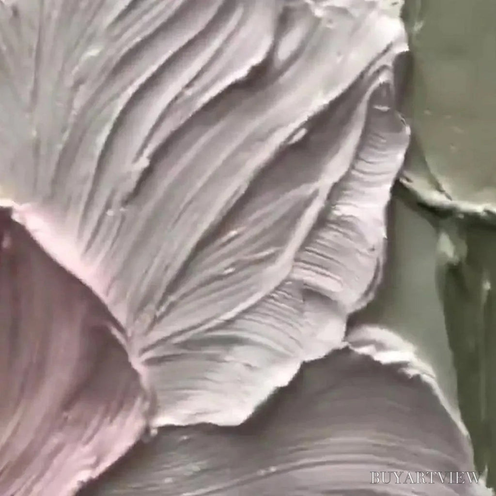 ARTOVITAS Pastel Petals – Textured Impasto Floral Painting, 3D Flower , Square Canvas, Romantic Decor - image 5