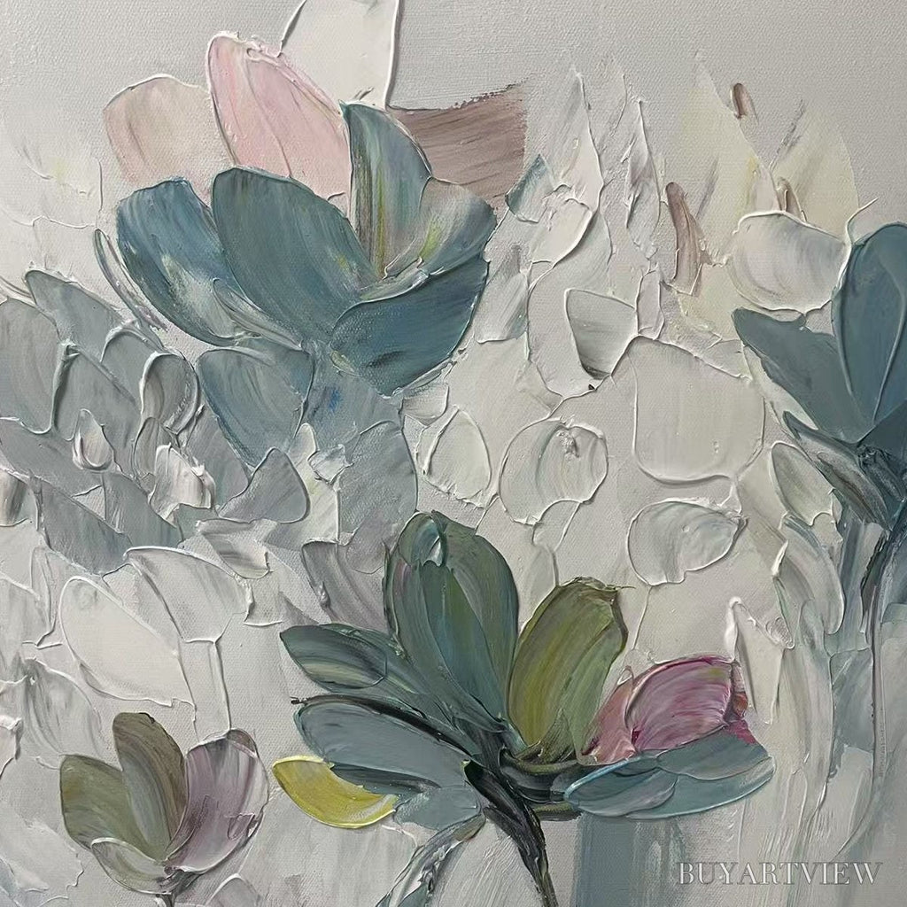 ARTOVITAS Pastel Dream – Textured Floral Painting, Pastel Flower , Panoramic Canvas, Impressionist Decor - image 3
