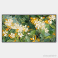 ARTOVITAS Orange Blossom – Textured Floral Painting, White Flowers , Panoramic Canvas, Impressionist Decor - image 1