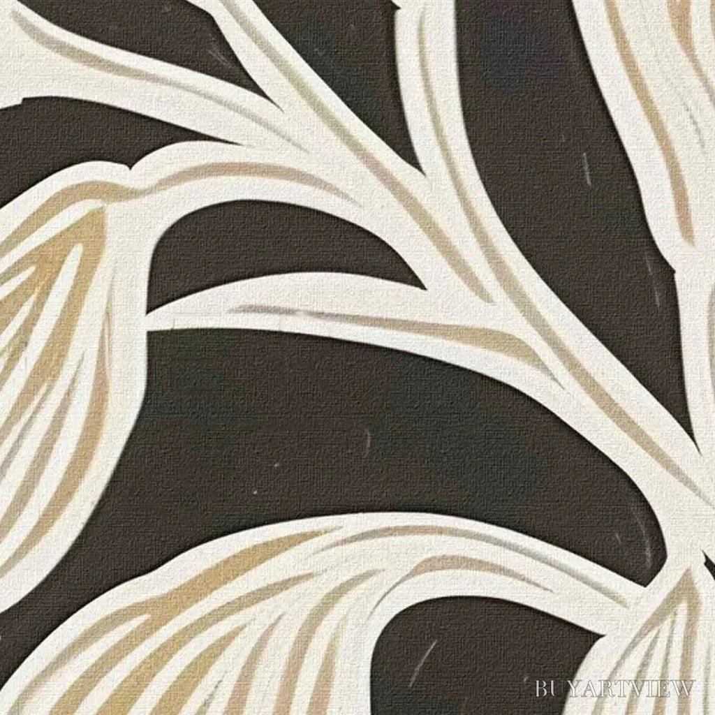 ARTOVITAS Golden Floral Panoramic – Floral Painting, Panoramic , Black and Gold Decor - image 3