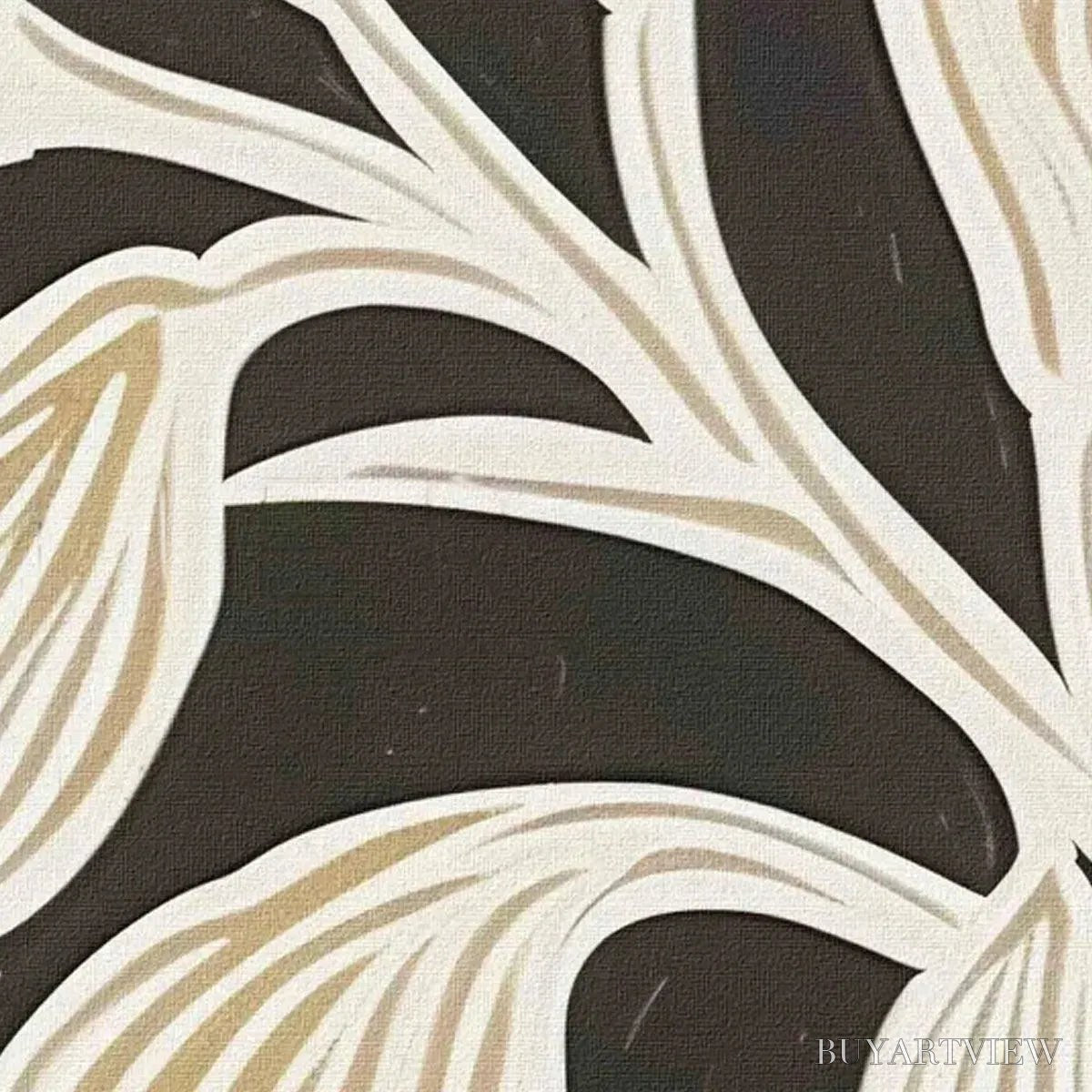 ARTOVITAS Golden Floral Panoramic – Floral Painting, Panoramic , Black and Gold Decor - image 3