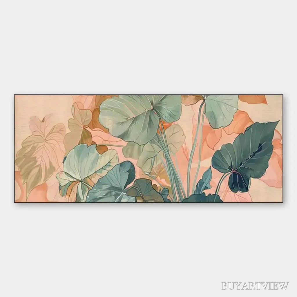 ARTOVITAS Tropical Leaf Panoramic – Botanical Painting, Panoramic - image 1