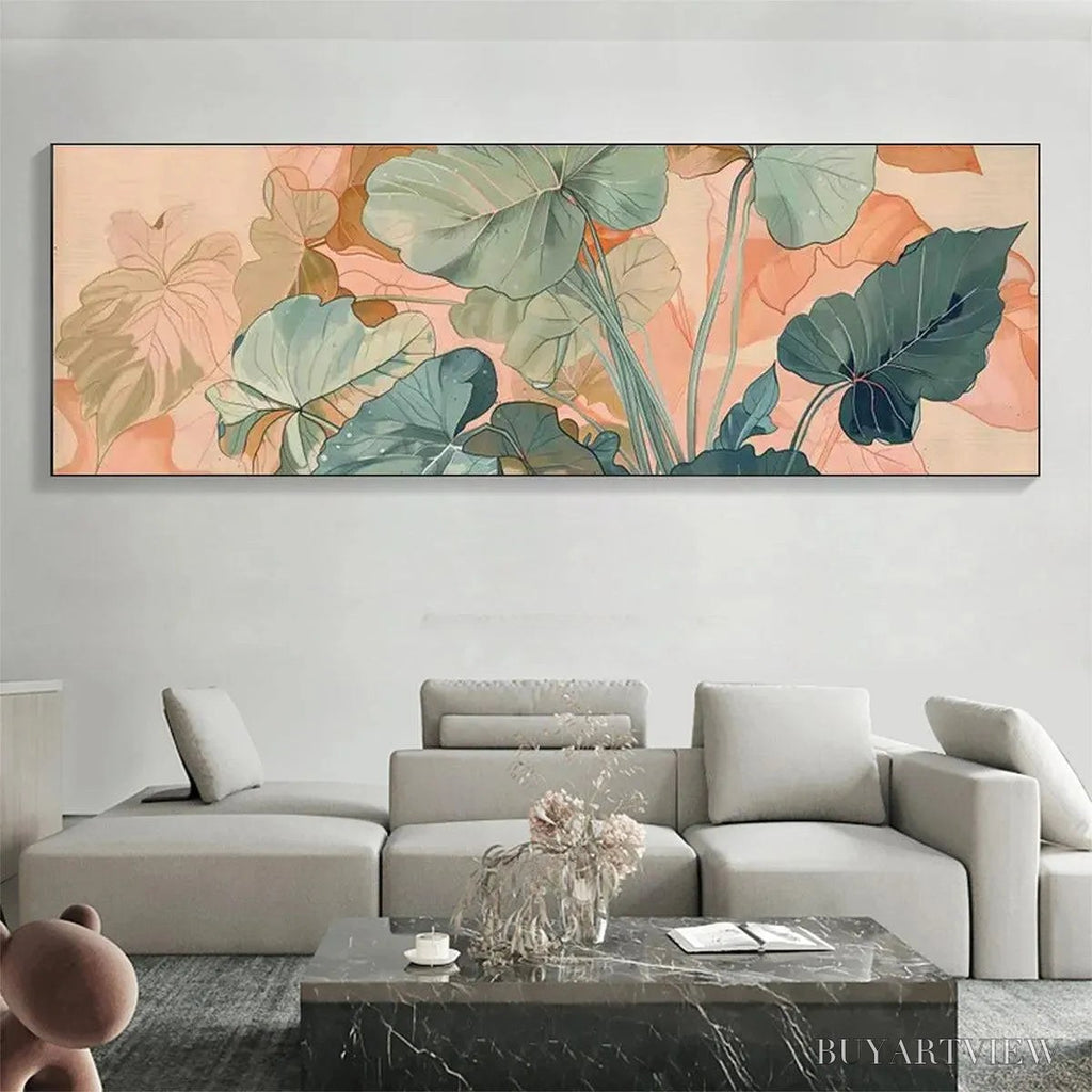 ARTOVITAS Tropical Leaf Panoramic – Botanical Painting, Panoramic - image 2