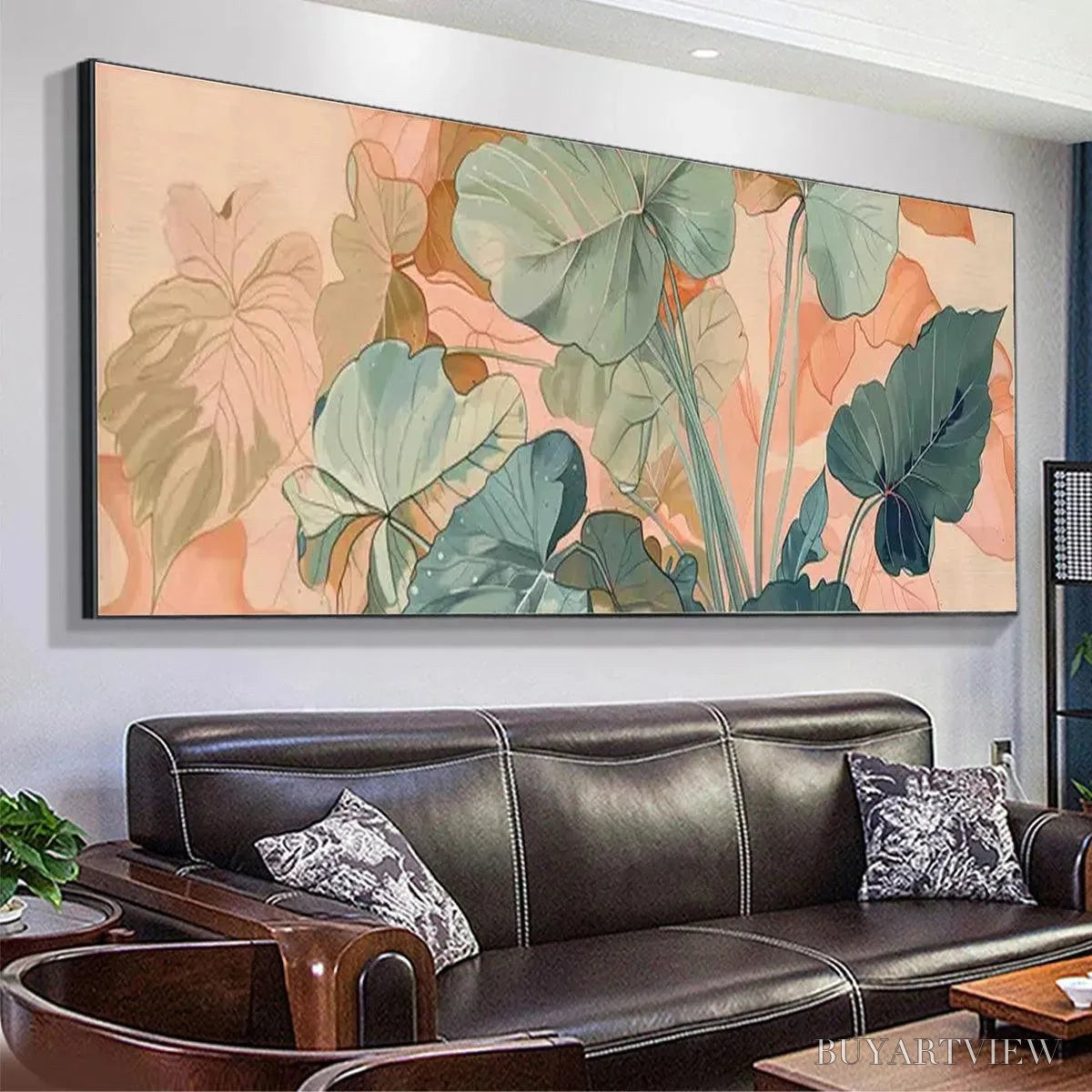 ARTOVITAS Tropical Leaf Panoramic – Botanical Painting, Panoramic - image 5