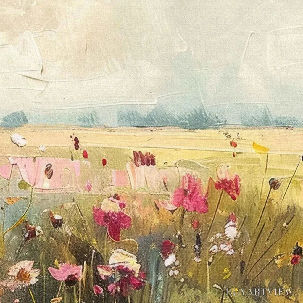 ARTOVITAS Wild Flower Field Panoramic – Wildflower Painting, Panoramic - image 3