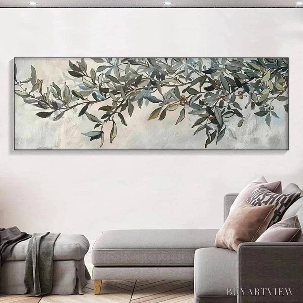 ARTOVITAS Olive Branch Panoramic – Botanical Painting, Panoramic - image 2