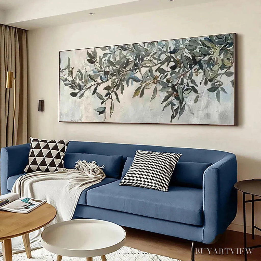 ARTOVITAS Olive Branch Panoramic – Botanical Painting, Panoramic - image 5
