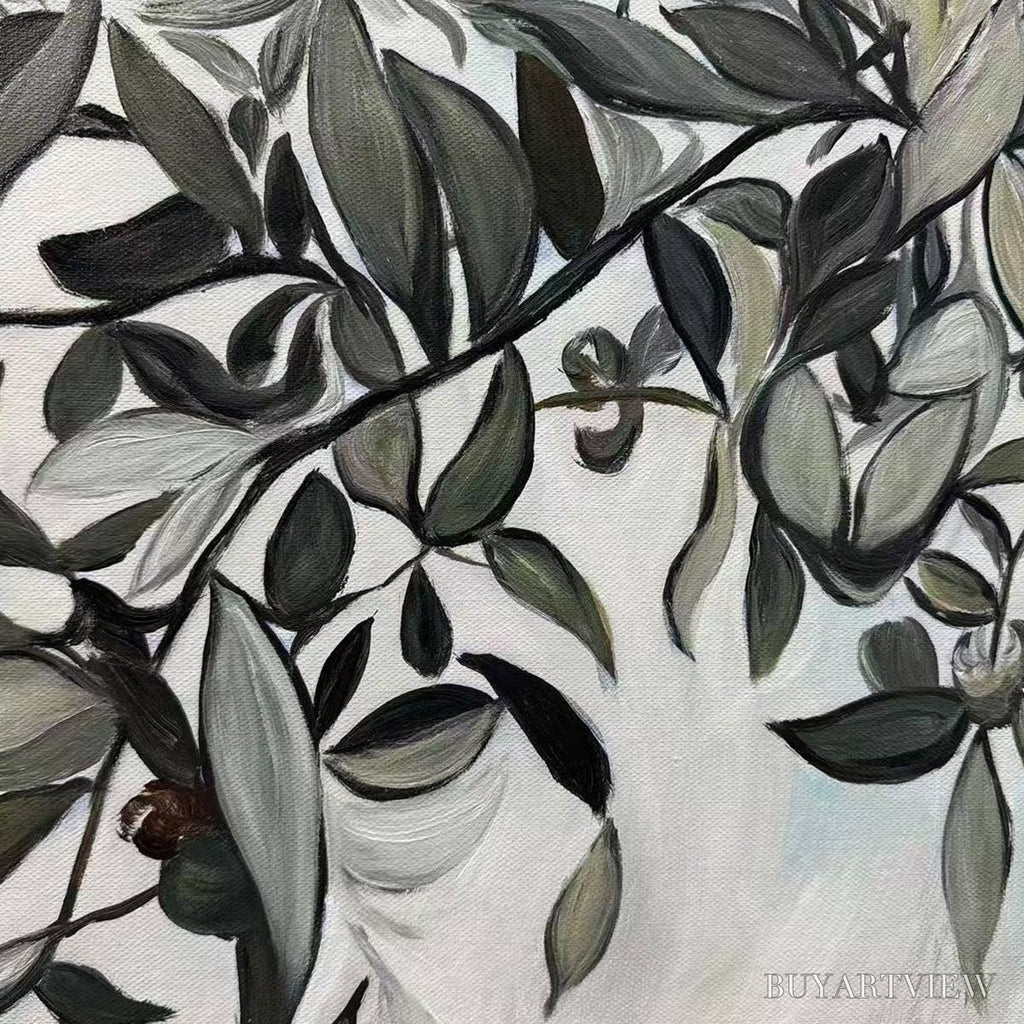 ARTOVITAS Olive Branch Panoramic – Botanical Painting, Panoramic - image 6