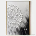 ARTOVITAS White Textured Bloom – 3D Floral Impasto Painting, Vertical - image 1