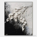ARTOVITAS White Floral Impasto – Textured Floral Painting, Square - image 1