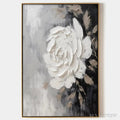 ARTOVITAS Textured White Rose – 3D Floral Impasto Painting, Square - image 1