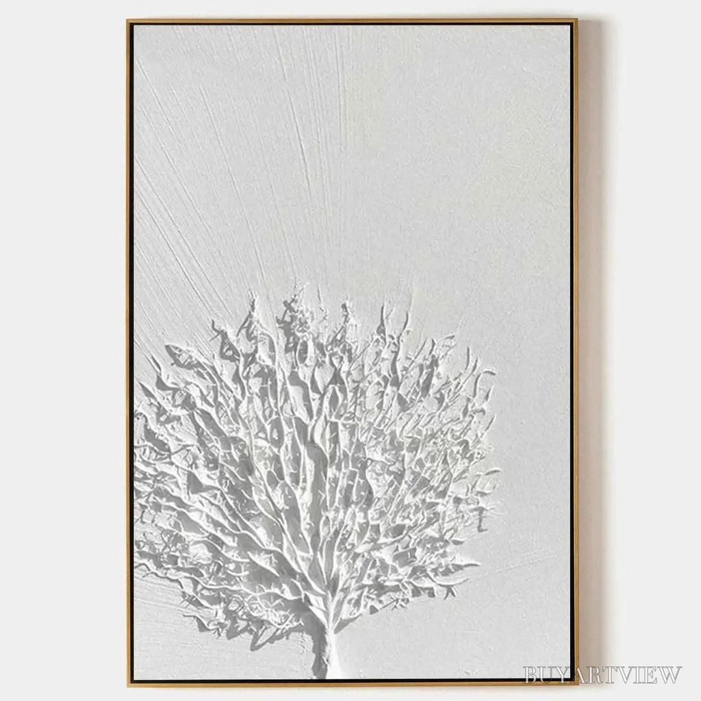 ARTOVITAS White Textured Tree – Textured Floral - image 1