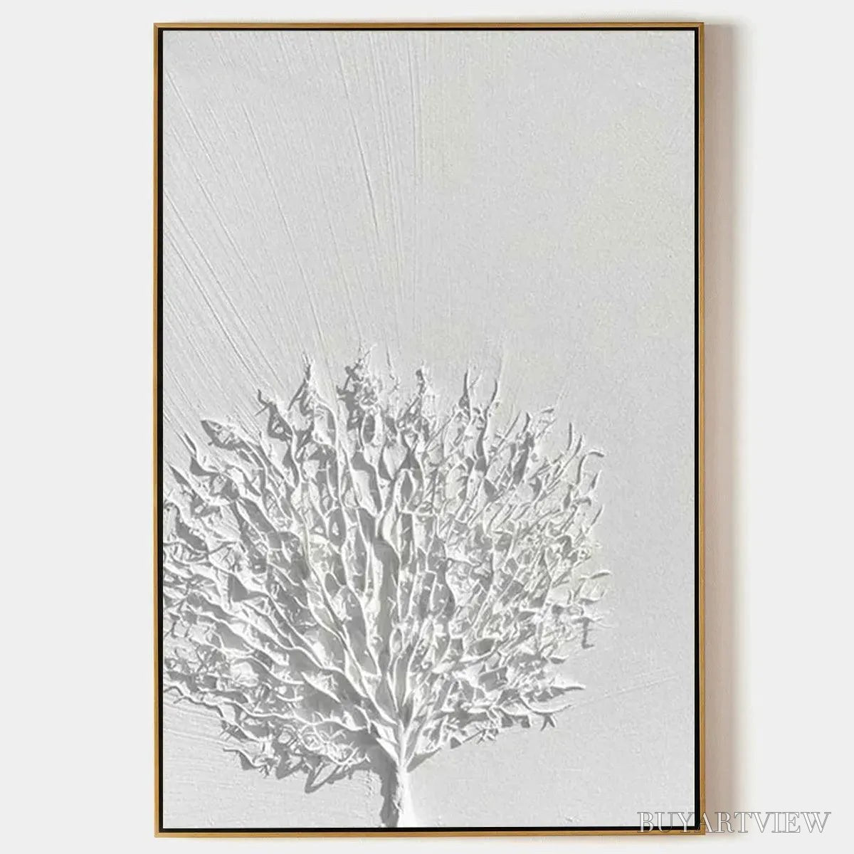 ARTOVITAS White Textured Tree – Textured Floral - image 1