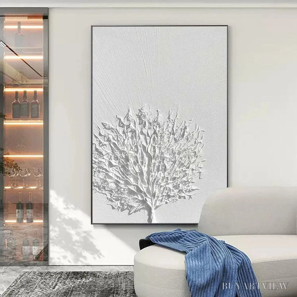 ARTOVITAS White Textured Tree – Textured Floral - image 2