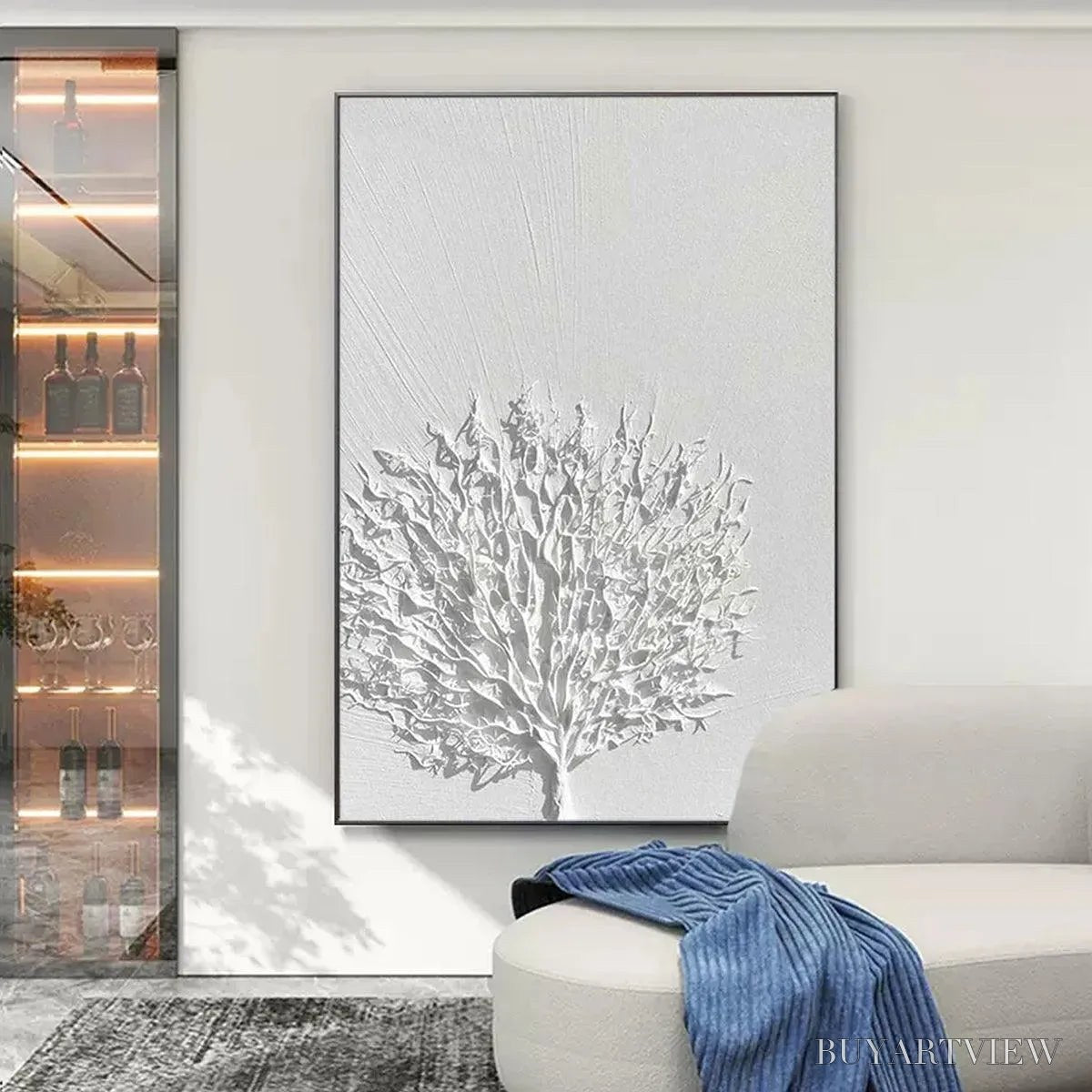 ARTOVITAS White Textured Tree – Textured Floral - image 2