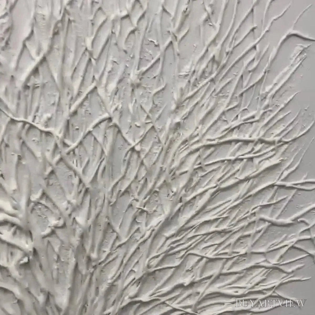 ARTOVITAS White Textured Tree – Textured Floral - image 4
