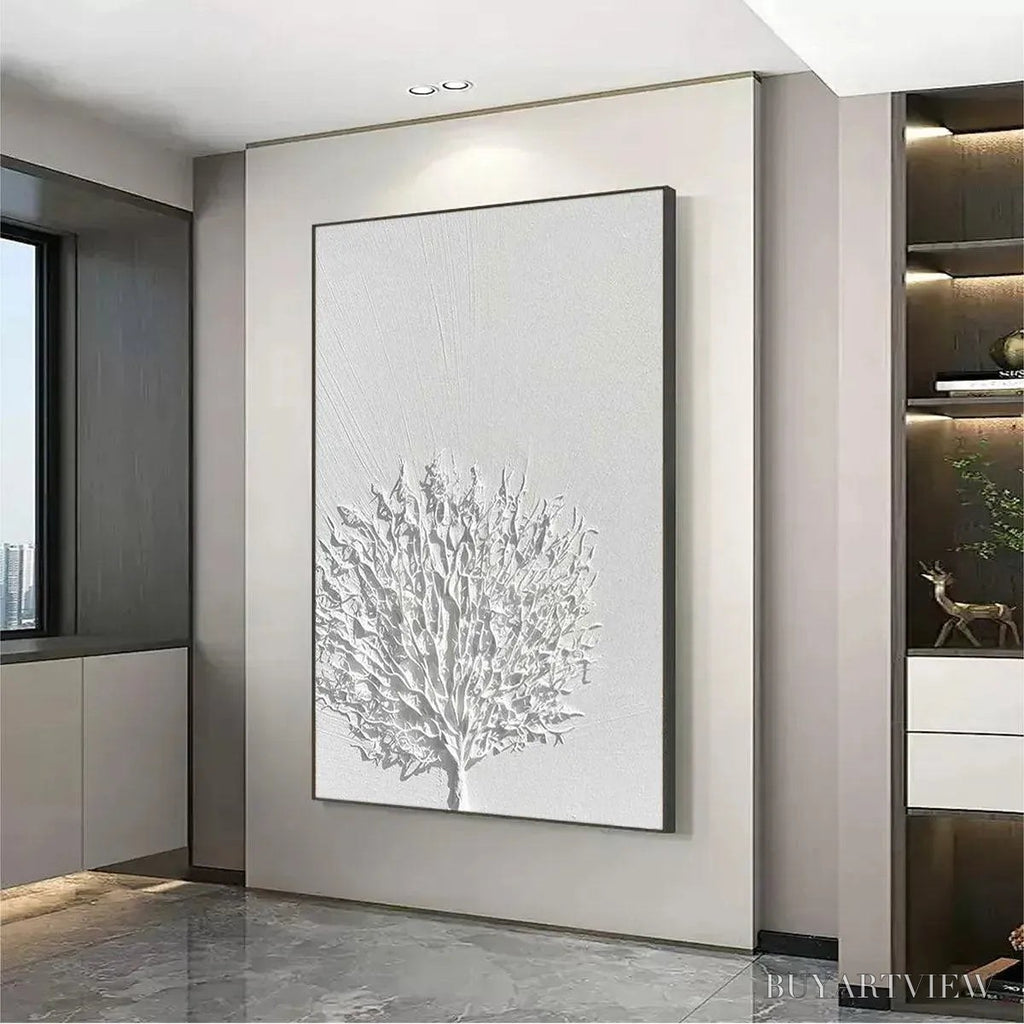 ARTOVITAS White Textured Tree – Textured Floral - image 6