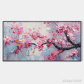 ARTOVITAS Springtime Serenade – Textured Cherry Blossom Painting, Horizontal - image 1