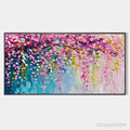 ARTOVITAS Wisteria Cascade – Textured Impressionist Floral Painting, Horizontal - image 1