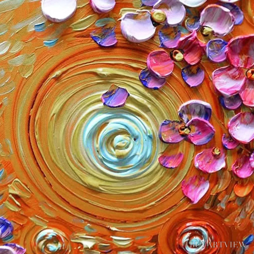 ARTOVITAS Lilac Dream – Textured Floral Painting in Purple and Gold - image 6