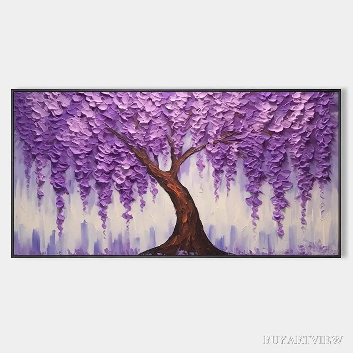 ARTOVITAS Purple Wisteria – Textured Floral Painting in Purple - image 1