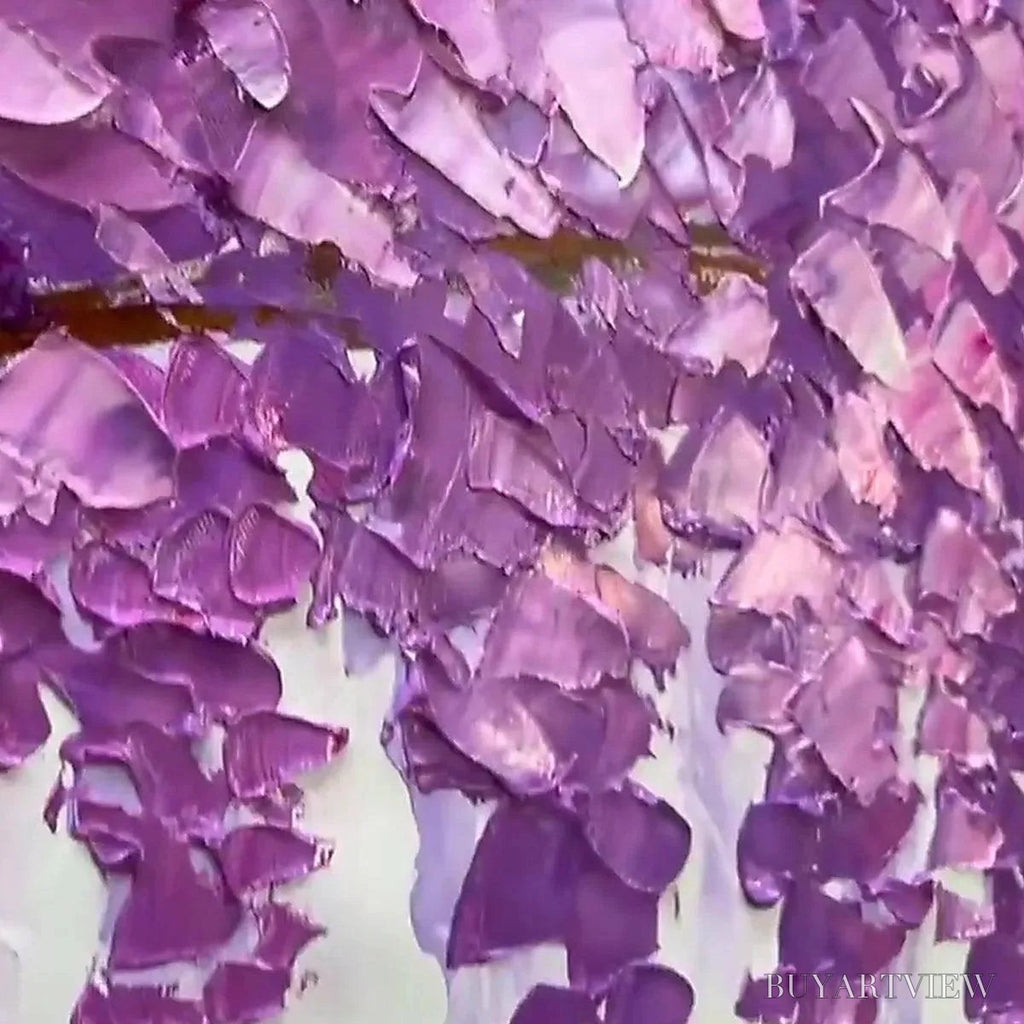 ARTOVITAS Purple Wisteria – Textured Floral Painting in Purple - image 3