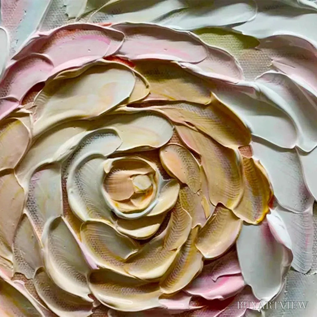 ARTOVITAS Petal Whirl – Textured Floral Painting in Neutral Tones - image 3