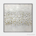 ARTOVITAS White Blossom Field – Textured White Floral Painting, Square - image 1