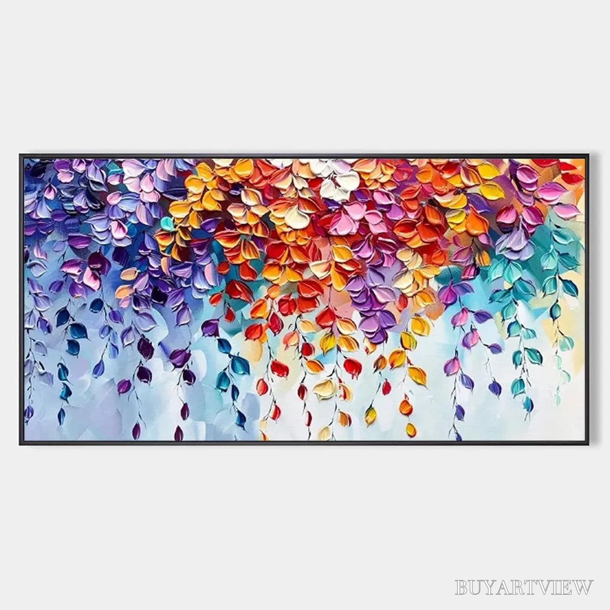 ARTOVITAS Cascading Color – Textured Floral Impasto Painting - image 1