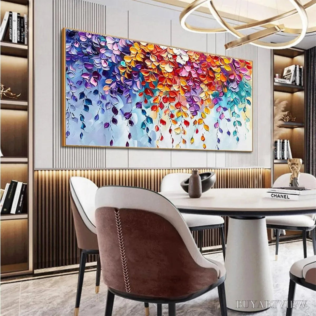 ARTOVITAS Cascading Color – Textured Floral Impasto Painting - image 4