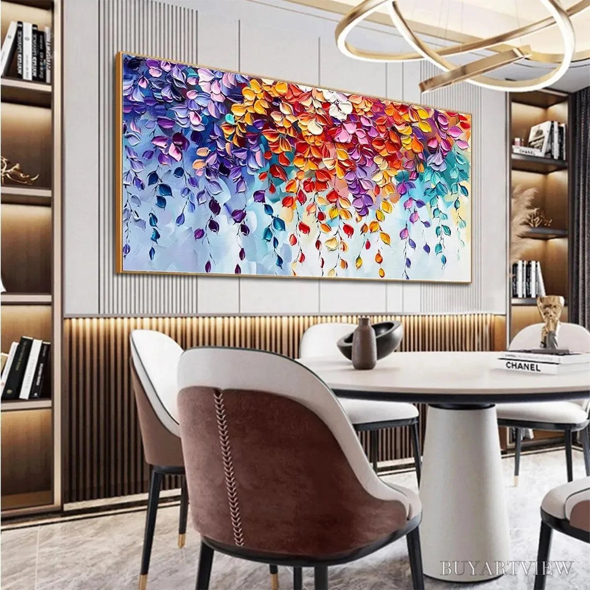 ARTOVITAS Cascading Color – Textured Floral Impasto Painting - image 4