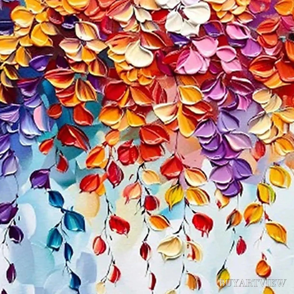 ARTOVITAS Cascading Color – Textured Floral Impasto Painting - image 5