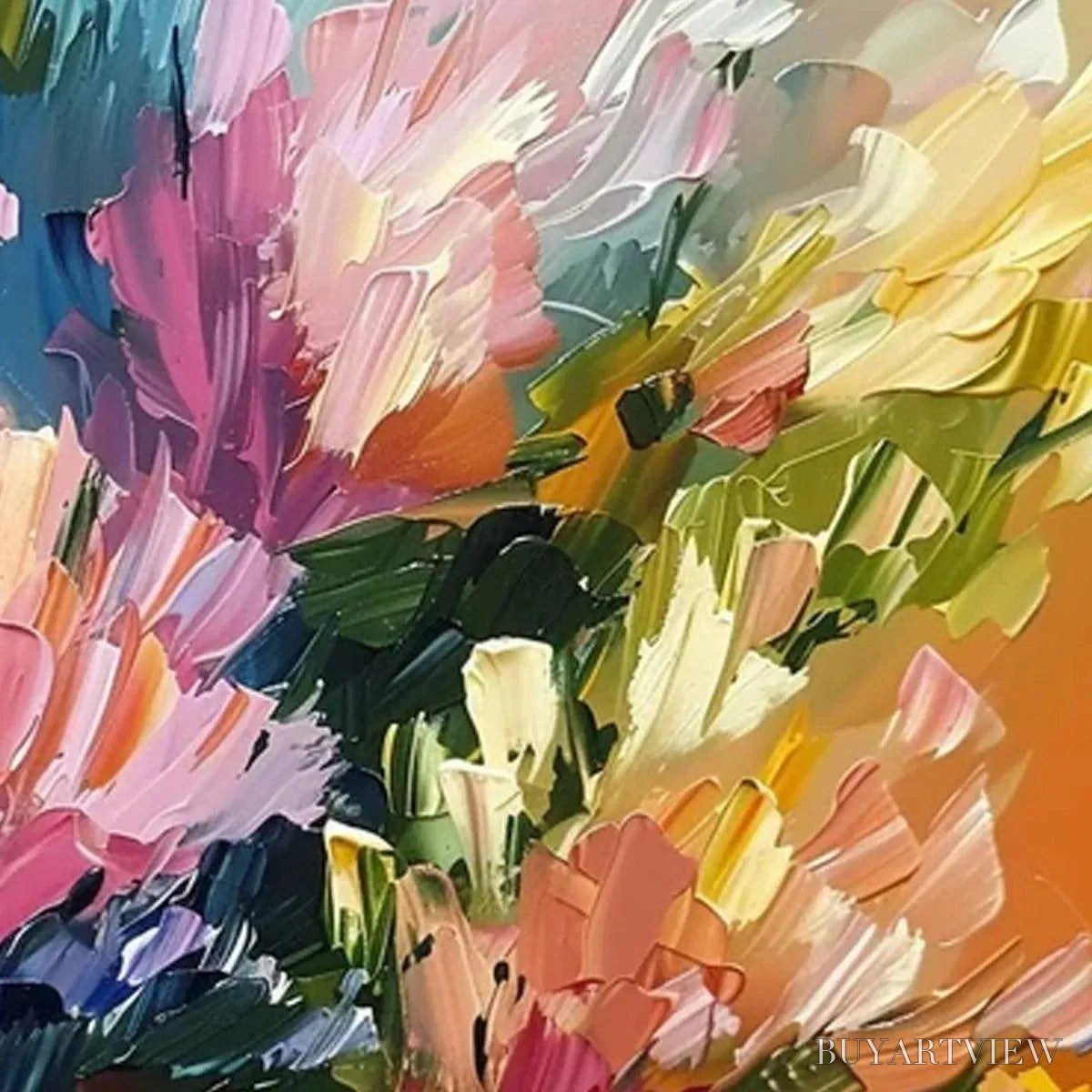 ARTOVITAS Summer Bouquet – Impressionistic Floral Painting in Vibrant Colors - image 3