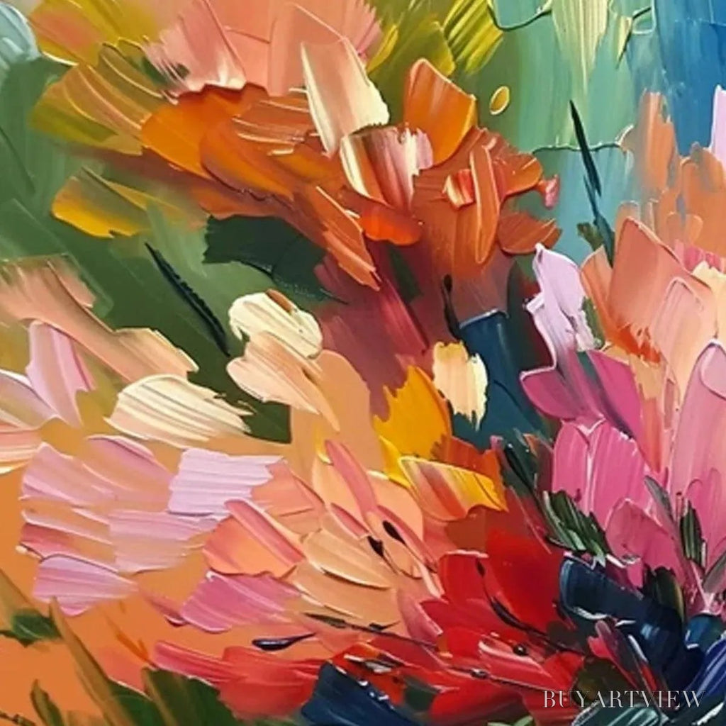 ARTOVITAS Summer Bouquet – Impressionistic Floral Painting in Vibrant Colors - image 5