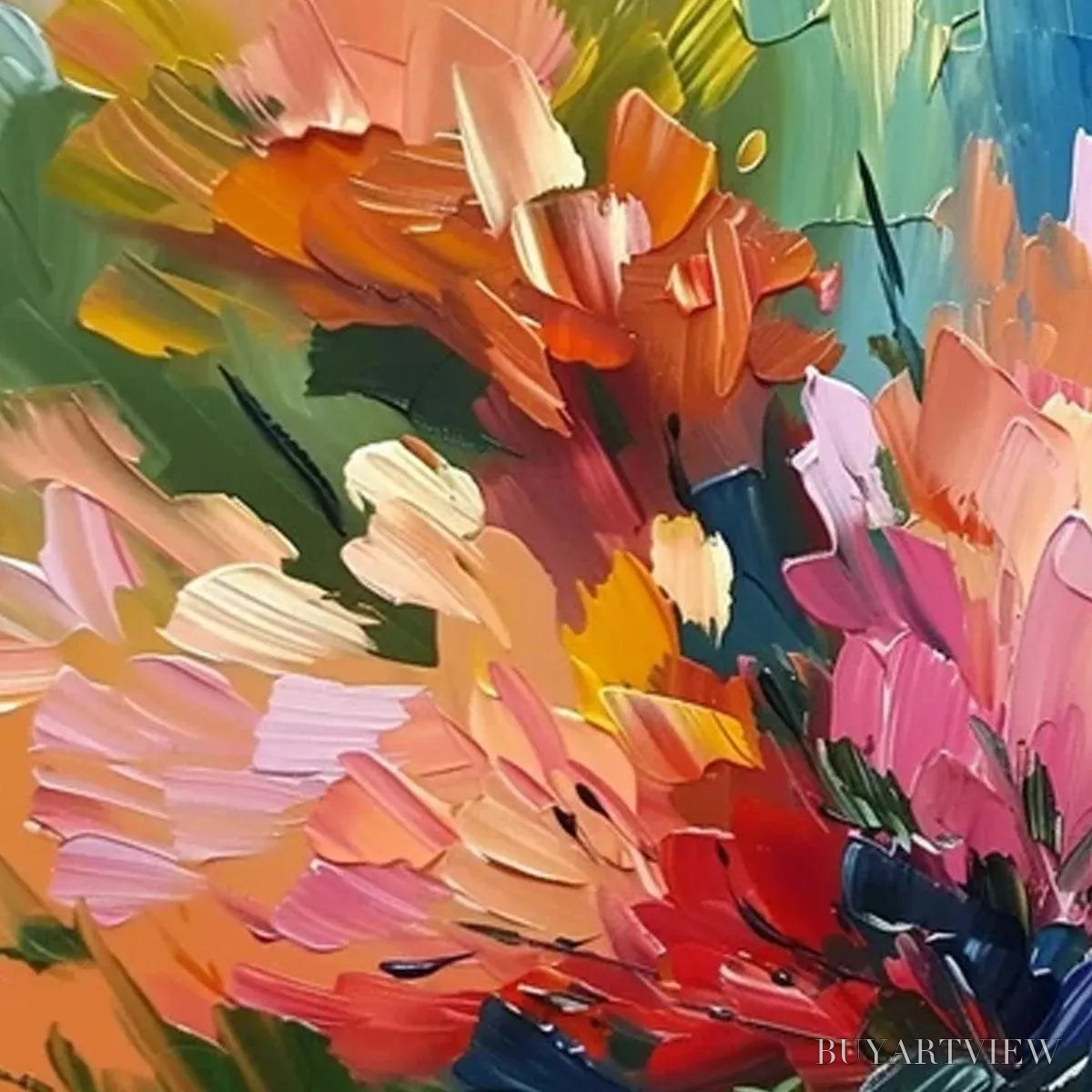 ARTOVITAS Summer Bouquet – Impressionistic Floral Painting in Vibrant Colors - image 5
