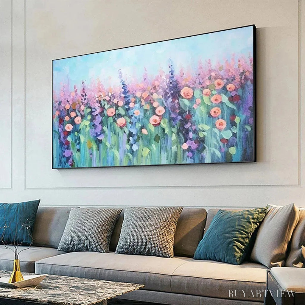 ARTOVITAS Pastel Meadow – Impressionistic Floral Landscape Painting - image 4