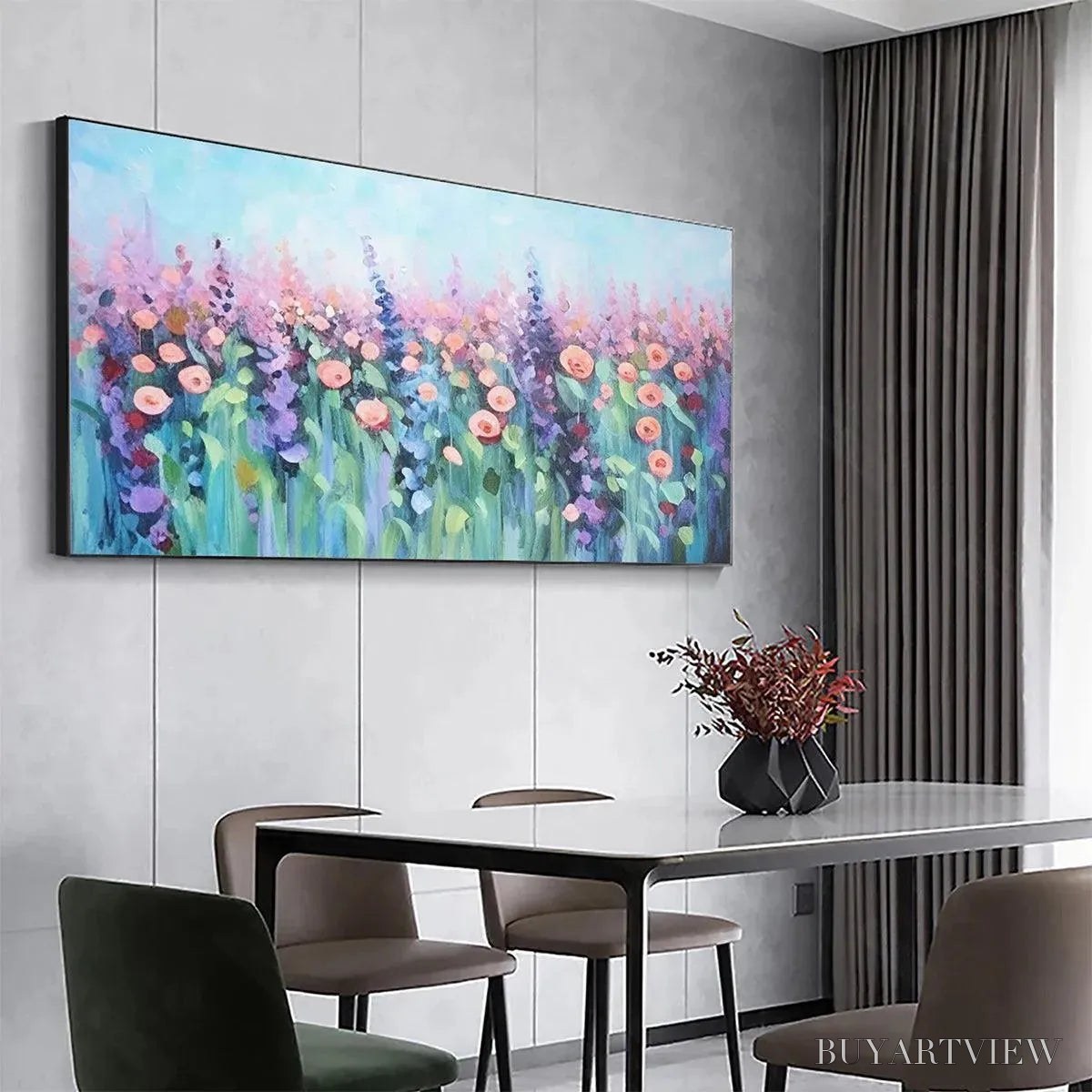 ARTOVITAS Pastel Meadow – Impressionistic Floral Landscape Painting - image 5