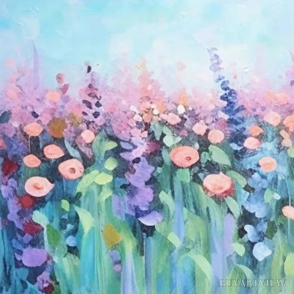 ARTOVITAS Pastel Meadow – Impressionistic Floral Landscape Painting - image 6