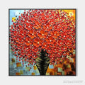 ARTOVITAS Crimson Bouquet – Textured Impasto Floral Painting in Red - image 1