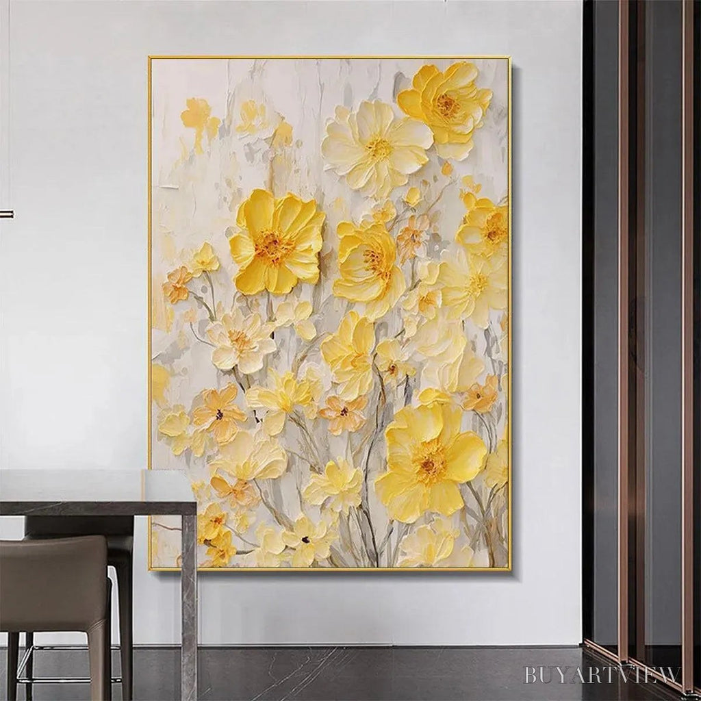 ARTOVITAS Golden Sunflowers – Textured Impasto Floral Painting in Yellow - image 2